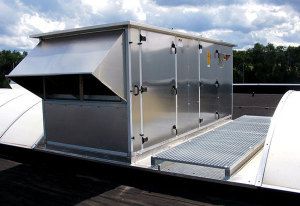 Central air conditioner with access to the roof
