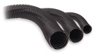 Flexible plastic pipe eliminates the need for joints when laying the air duct in a hard-to-reach place