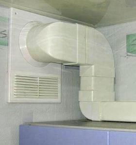 Tama ang sukat ng plastic ventilation duct sa interior