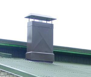 Metal box for ventilation on the roof of the house
