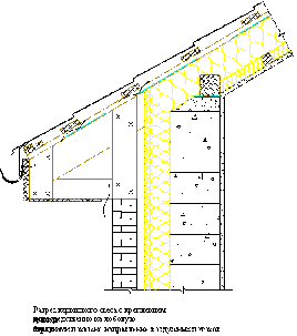 section of the eaves with an indication of the direction of air flows