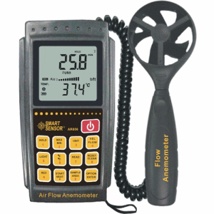 anemômetro é usado para medir a temperatura e velocidade do ar