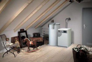 the gas boiler can even be installed in the attic