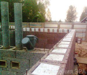 installation of ventilation ducts in blocks