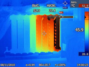 Mesure de la température du chauffage par radiateur à l'aide d'une caméra thermique