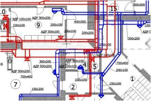 exemplu de schemă de cablare pentru alimentarea și ventilarea evacuării