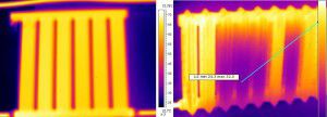 Exemple de chauffage inégal de la batterie