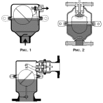 Figure 1 - continuous acting air vent, figure 2 - variable acting, figure 3 - double acting.